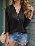 Full Size Notched Long Sleeve T-Shirt