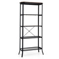 Industrial 5-Layer Bookshelf with Out-Stretched Legs-Rustic Brown
