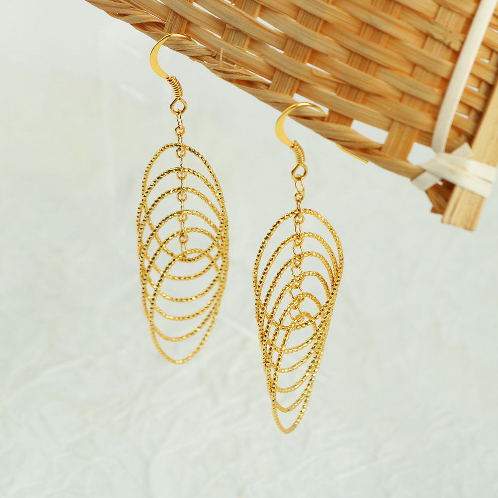 RMZ GOLD NYC 14K Gold Chandelier Hanging Earrings
