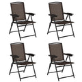 4 Pieces Folding Dining Chairs with Smooth Armrests and Sling Back