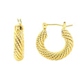 14K Gold Cute Nugget Hoop Earring