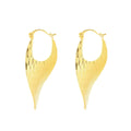 RMZ GOLD NYC 18K Gold Flat Wavy Patterned Hoop Earrings