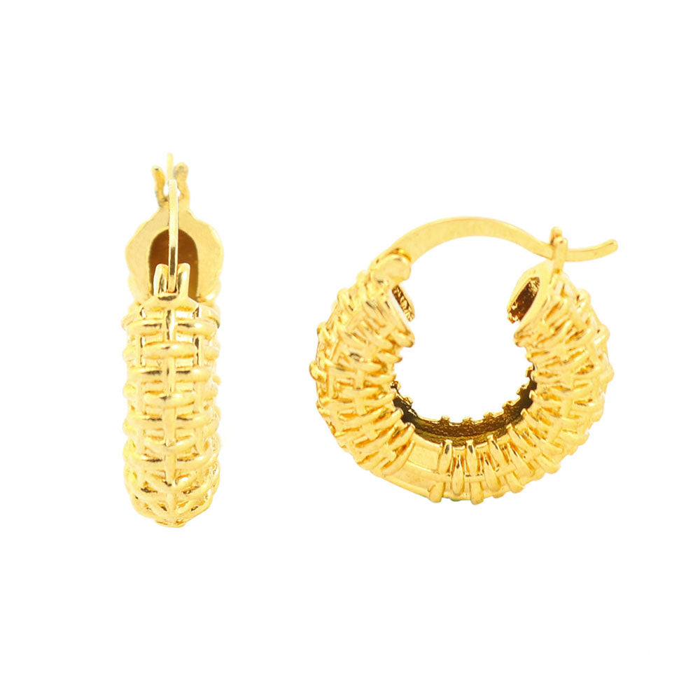 RMZ GOLD NYC Gold nugget Hoop earrings