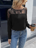 Ivy Lane Lace Long Sleeve Round Neck Tee