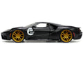 2017 Ford GT #2 Matt Black with Silver Stripes and Gold Wheels "Bigtime Muscle" Series 1/24 Diecast Model Car by Jada