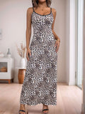 Perfee Leopard Scoop Neck Maxi Cami Dress