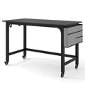 48 Inch Mobile Computer Workstation with 4 Smooth Casters-Black