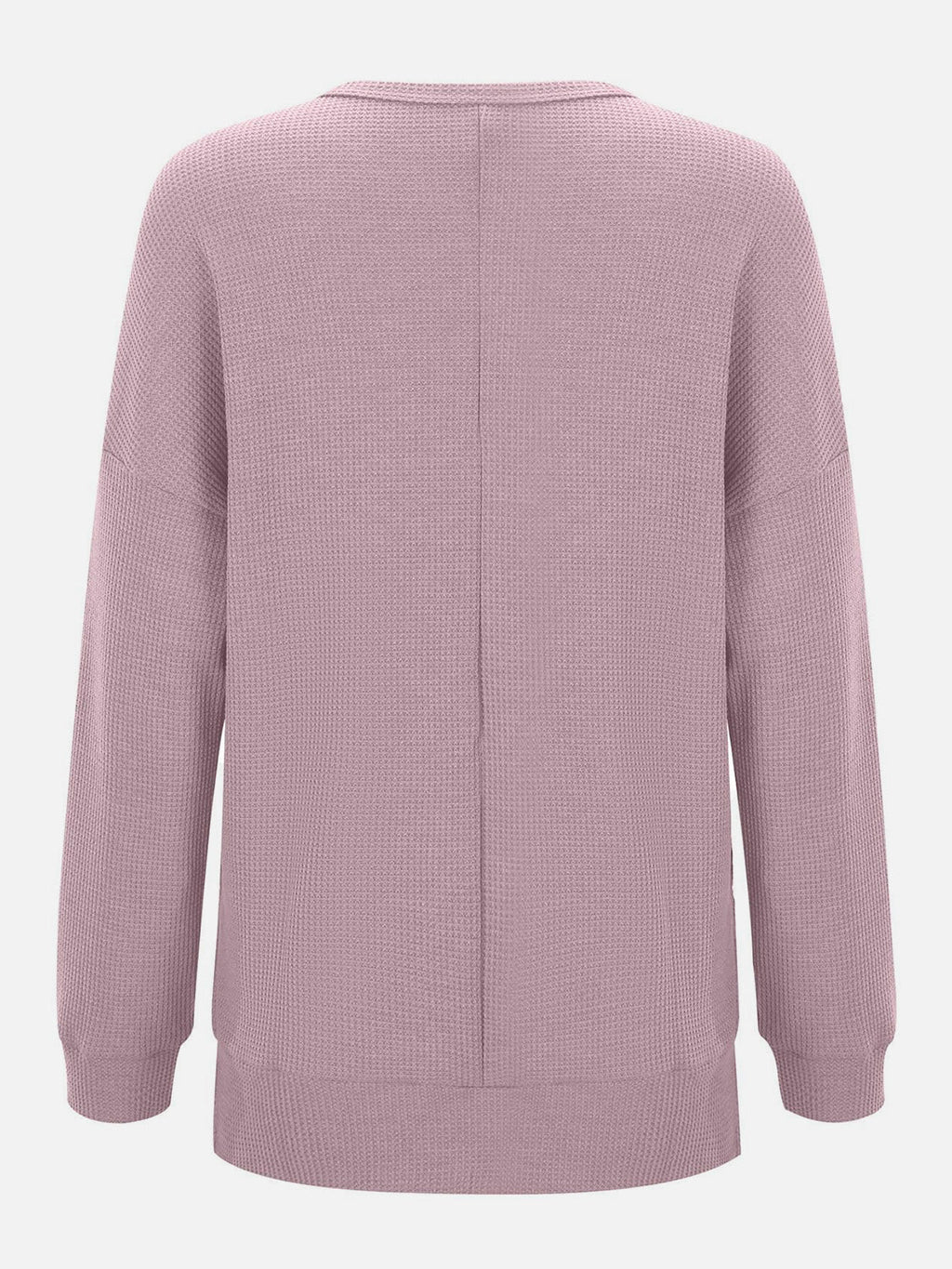 Side Slit Round Neck Long Sleeve T-Shirt