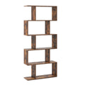 5-Tier Bookshelf with Anti-Toppling Device for Living Room Home Office-Rustic Brown