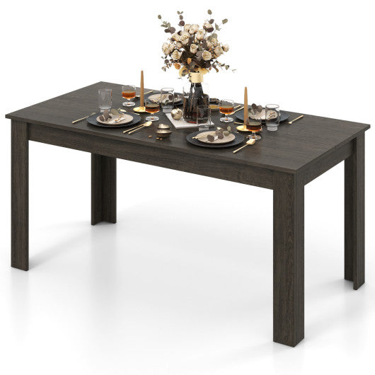 63 Inch Rectangular Modern Dining Kitchen Table-Gray