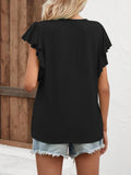 Notched Cap Sleeve T-Shirt