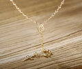 RMZ GOLD NYC Unisex 14K Gold Virgin Mary Rosary Bead Cross Necklace 18''