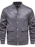 Men's Baseball Collar Snap Down Jacket