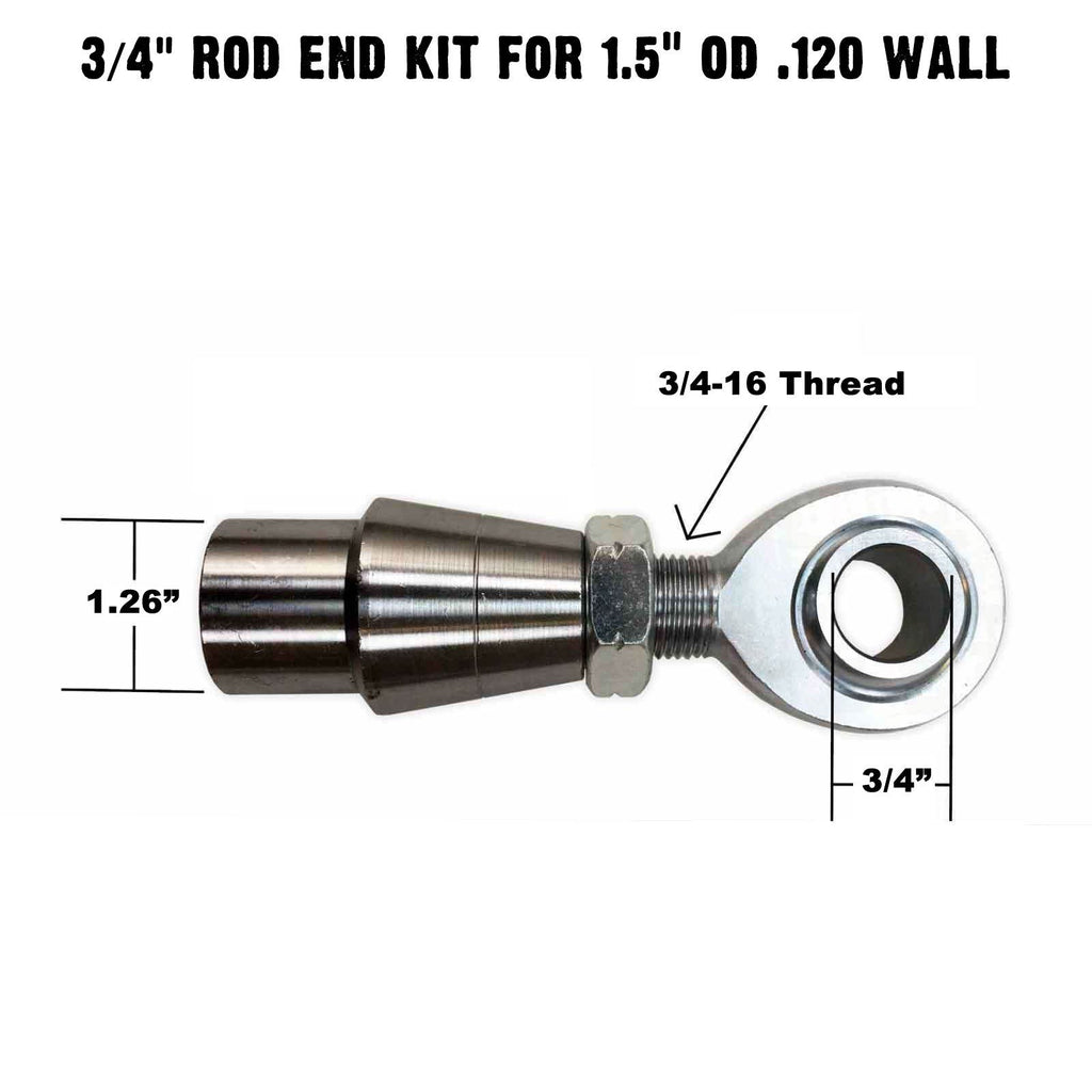 4 Link Rod End Kit -  3/4" Chromoly Heim - 1.5" OD Tubing
