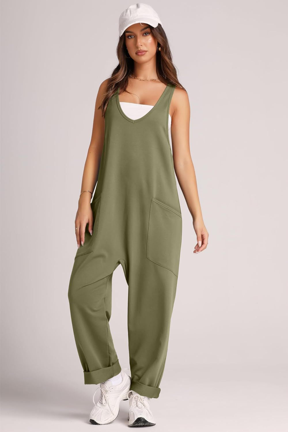Lovelet V-Neck Wide Strap Overalls