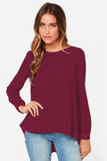 Ivy Lane Full Size Round Neck Back Pleated Blouse