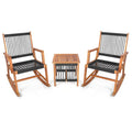 3 Pieces Acacia Wood Rocking Bistro Set