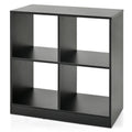 4-Cube Kids Bookcase with Open Shelves-Black