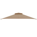 10 x 12 Feet Gazebo Replacement Top with Air Vent and Drainage Holes-Brown