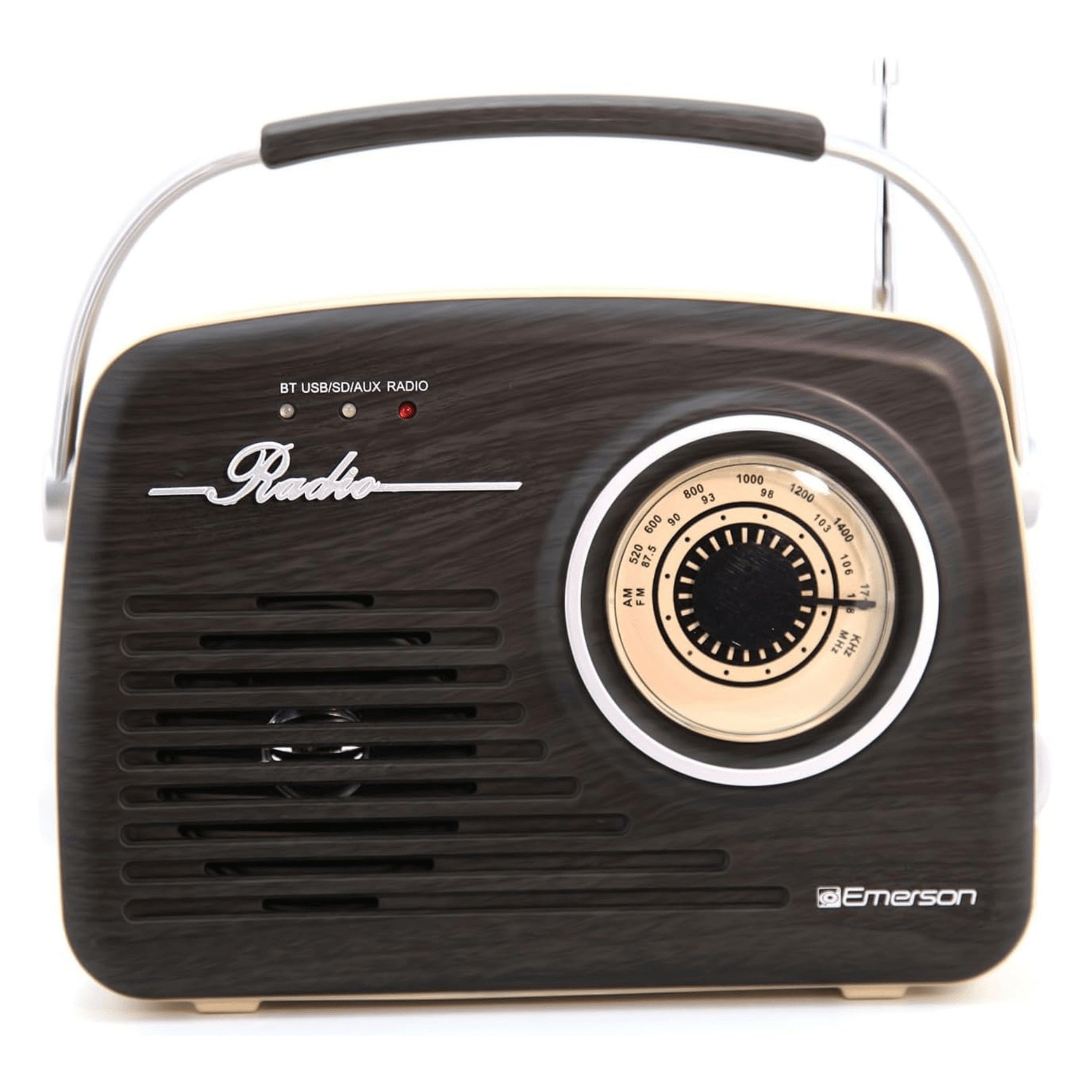 Portable Retro Radio with Built-In Rechargeable Battery