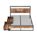 Full/Queen Bed Frame with 2-Tier Storage Headboard and Charging Station-Queen Size