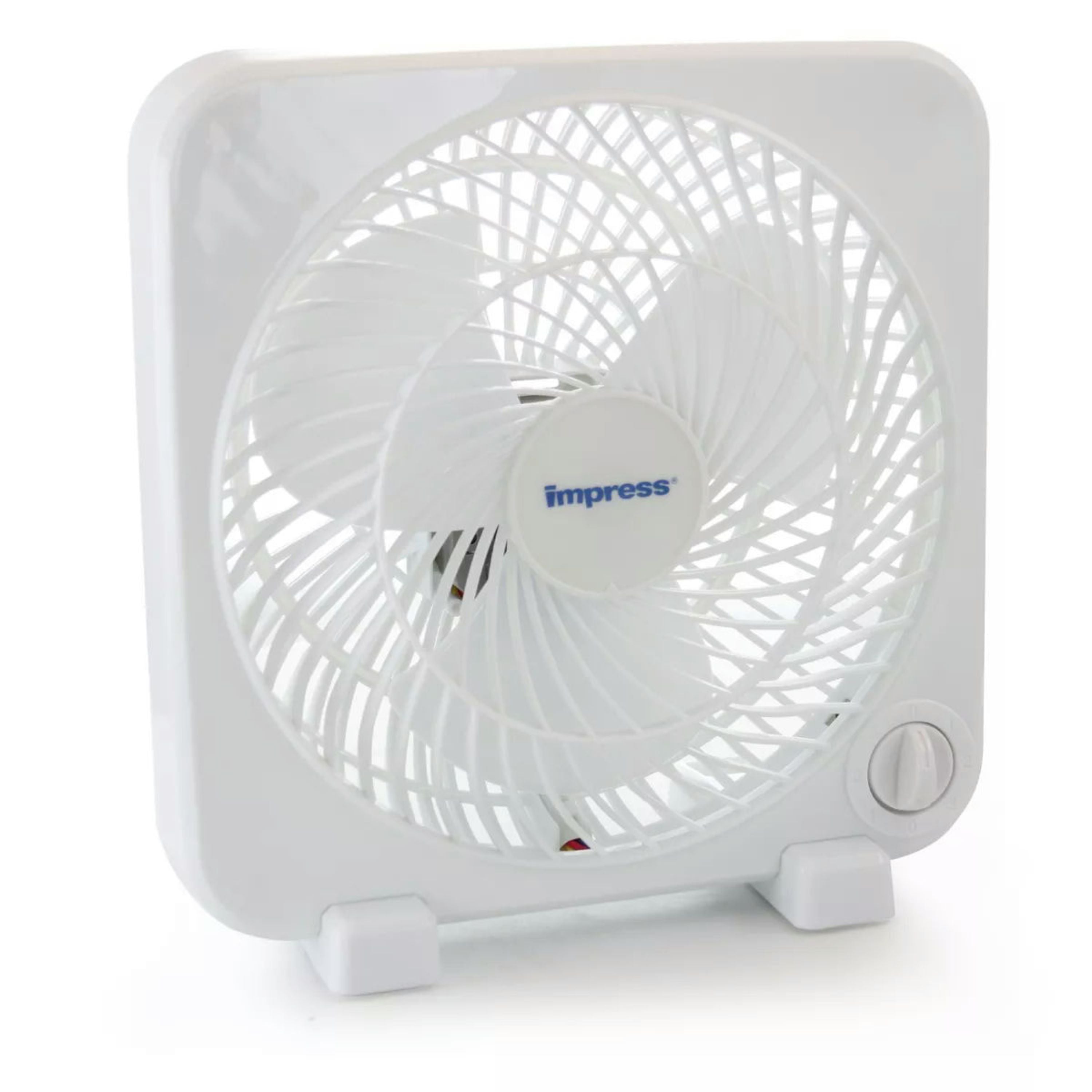 Impress 9-Inch 3-Speed Box Fan - White - 9 inch