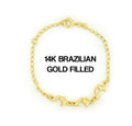 14k Brazilian Gold Filled Figaro Dolphin Bracelet 5''