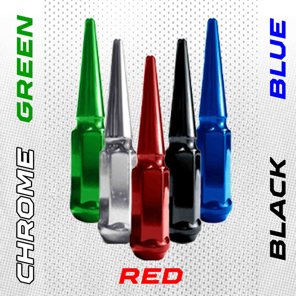 3/8-24 Extended Spike Lug Nuts - 60 Degree Taper Seat