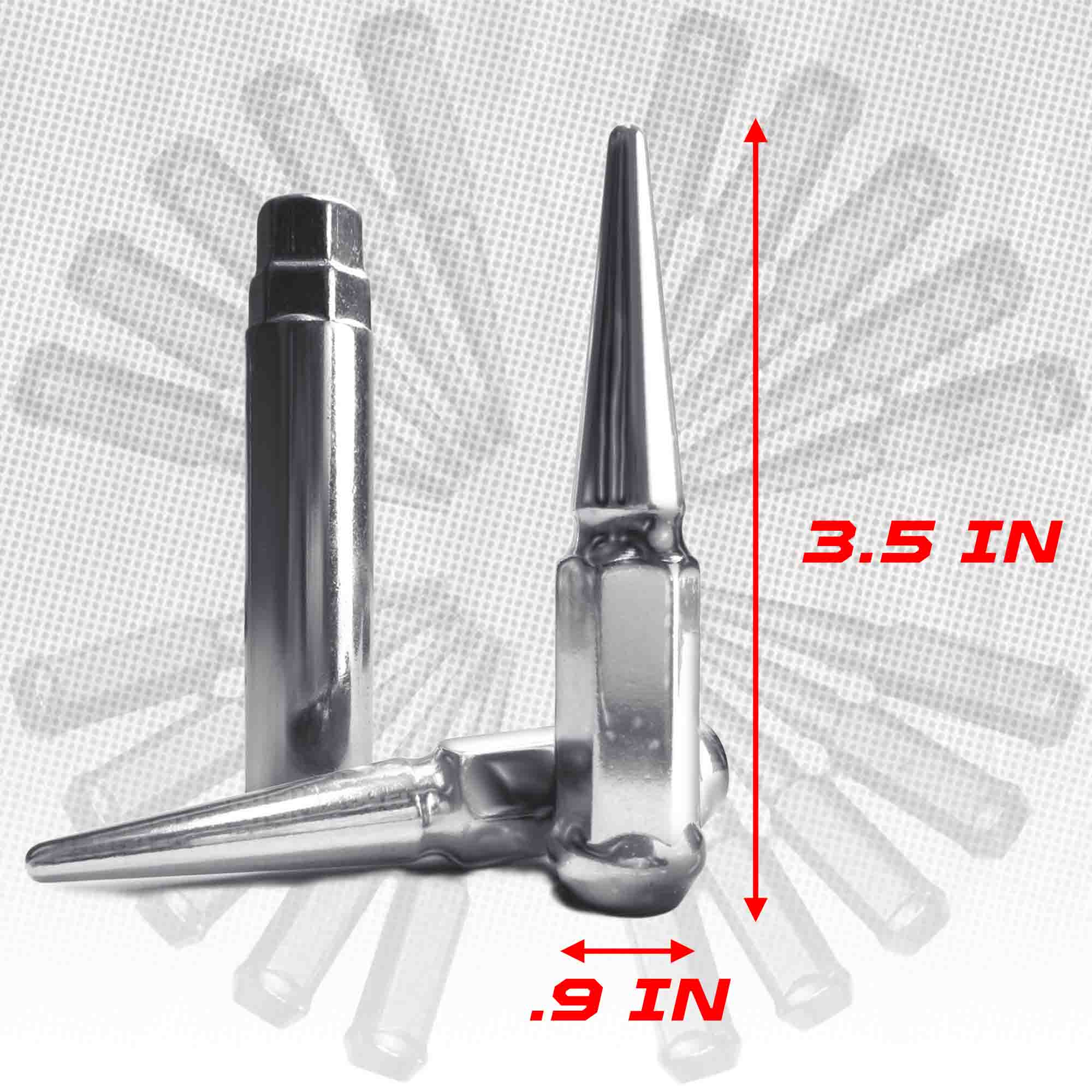 12x1.5mm Extended Spike Lug Nuts - 60 Degree Taper Seat