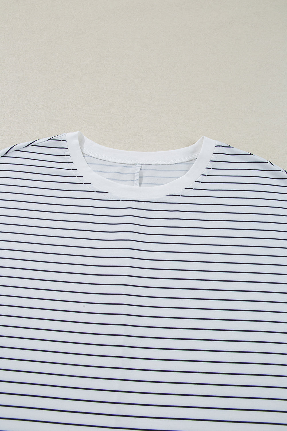 Stripe Round Neck Short Sleeve Mini Dress