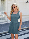Scoop Neck Sleeveless Mini Tank Dress