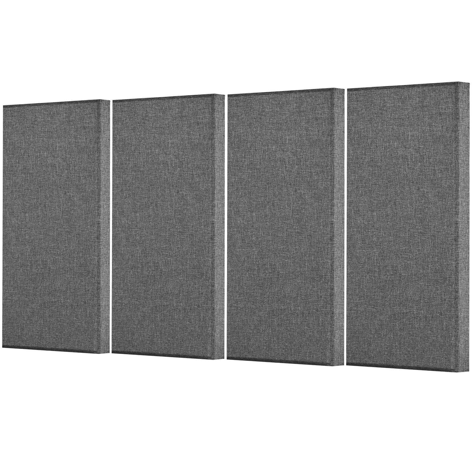 4 PCS Acoustic Wall Panels 2 in Thick 23.6 x 11.8 in Self-adhesive Gray