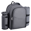Beach Picnic Backpack Bag for 2 Person with Cooler Compartment Grey