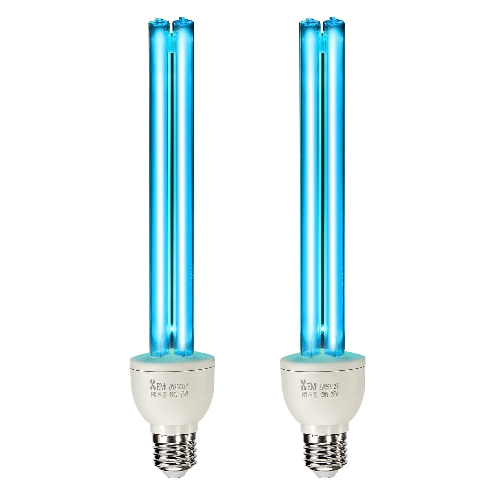 UV Light Bulb 2 Pack 25W Replacement Ultraviolet UVC Lamp with Ozone UVO Bulb