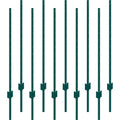 4 Feet Fence Post 10 Pack T-Post Heavy Duty Metal Fence Posts Green