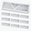 Floor Registers 15-Inch 10-Pack Floor Vents for HVAC Baseboard Registers White