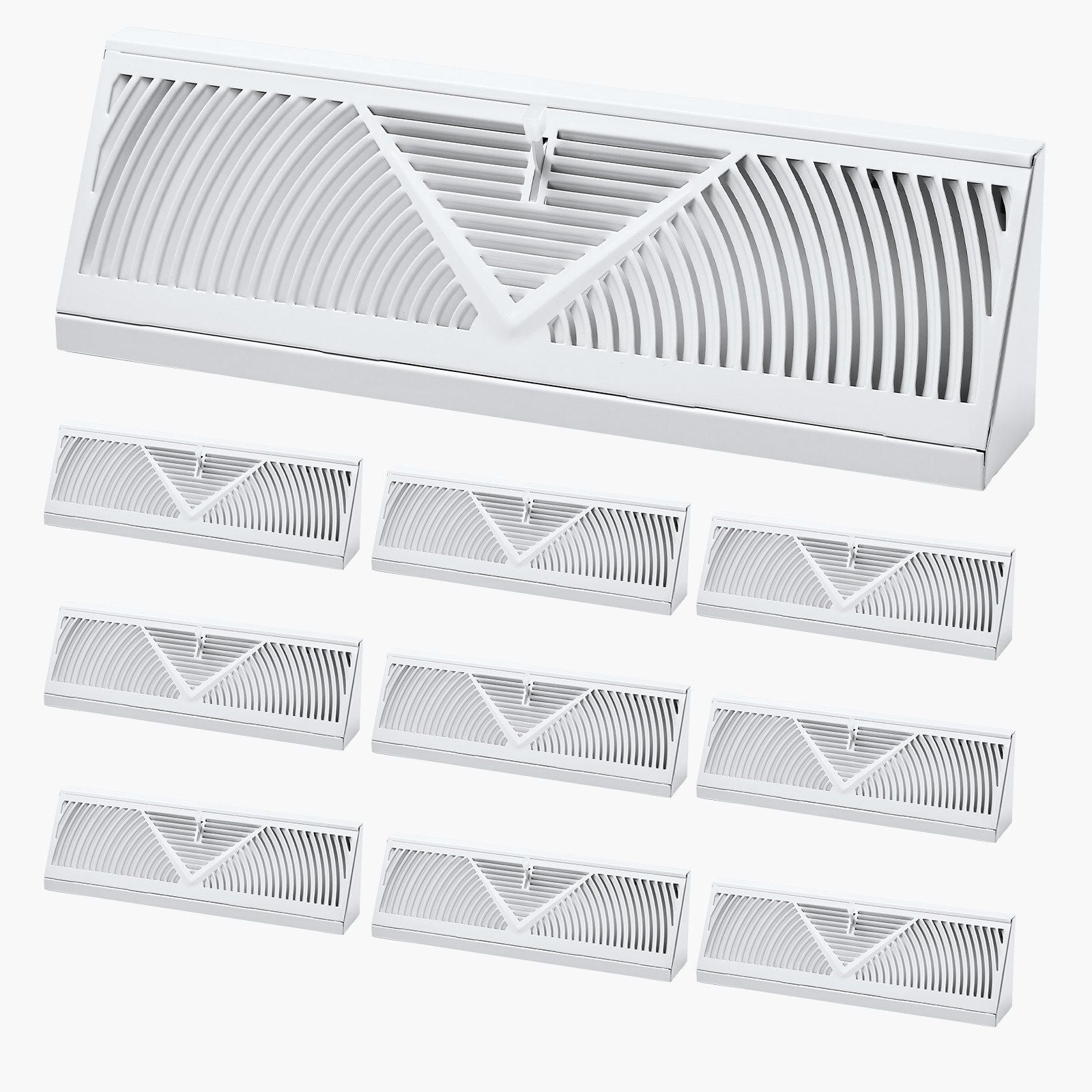 Floor Registers 15-Inch 10-Pack Floor Vents for HVAC Baseboard Registers White