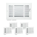 Floor Registers 3-Way 6 x 10 Inch Iron Floor Vents for HVAC Grilles 6-Pack White