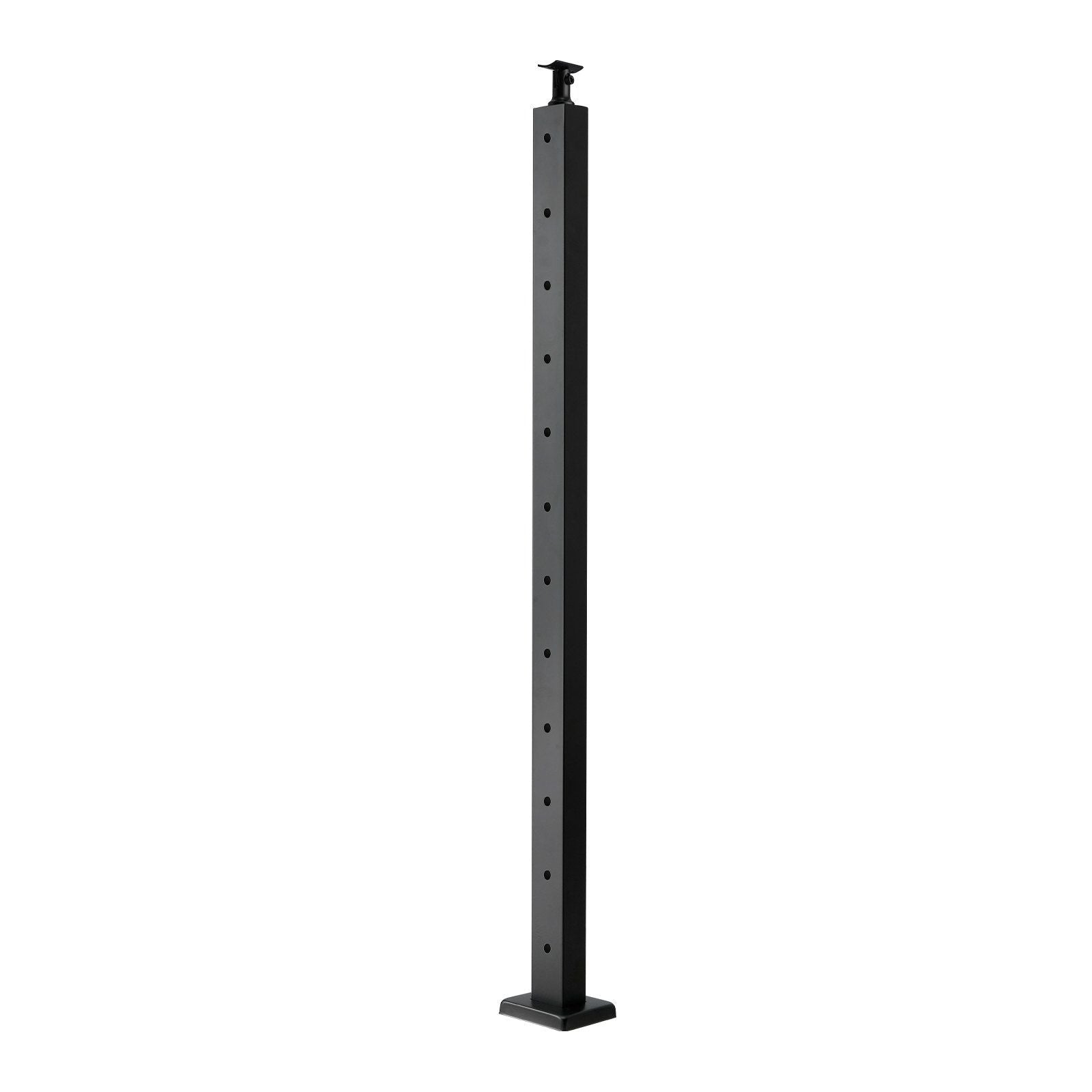 Cable Railing Post, 42x2x2 Inch Level Deck Stair Posts, 1-Pack Stainless Steel Cable Handrail Post, Pre-Drilled Pickets with Mounting Bracket Stair Railing Kit, Black, 1JZLGZXHS106AWJO6001V0