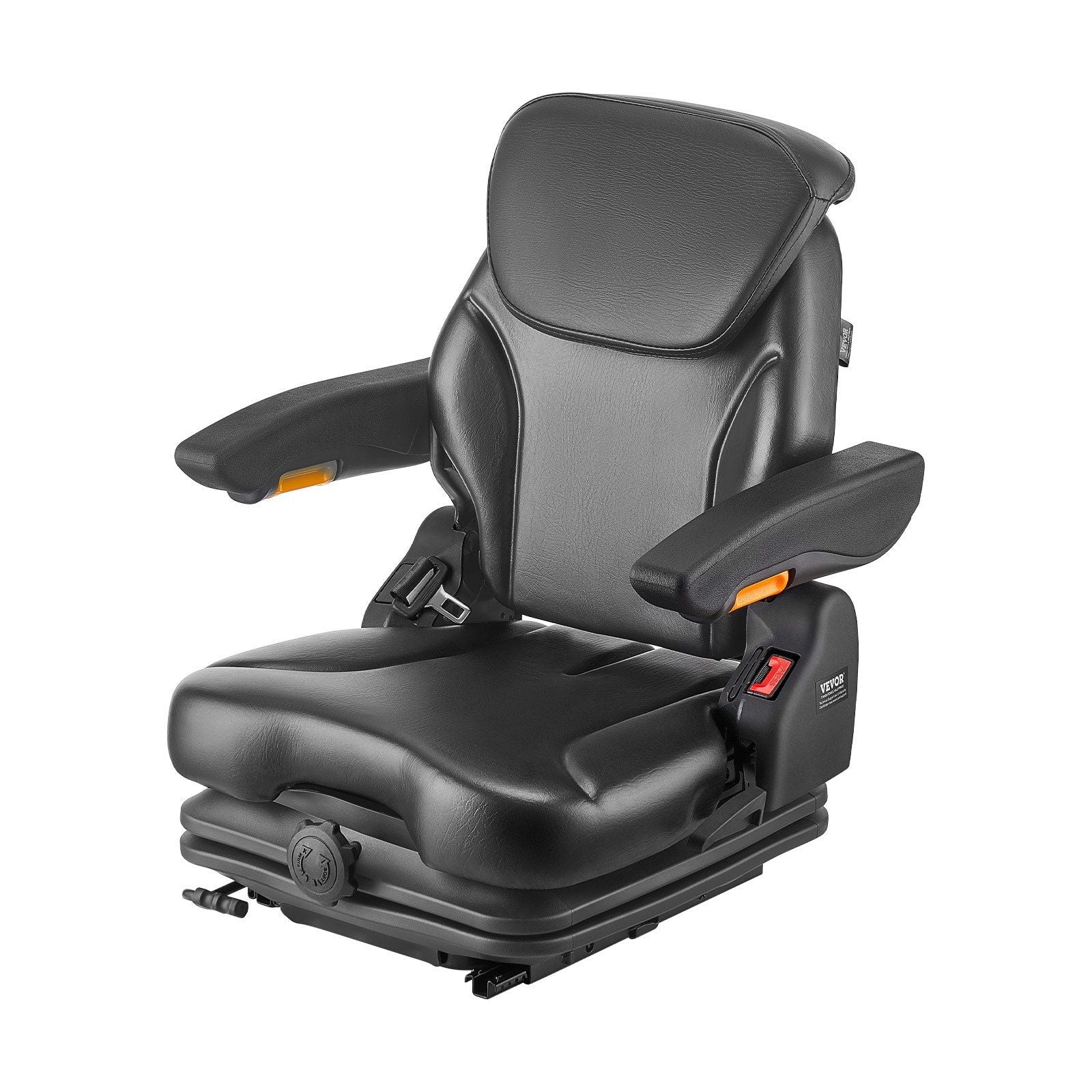 Forklift Seat Fold Down Tractor Suspension Seat Adjustable Back & Headrest