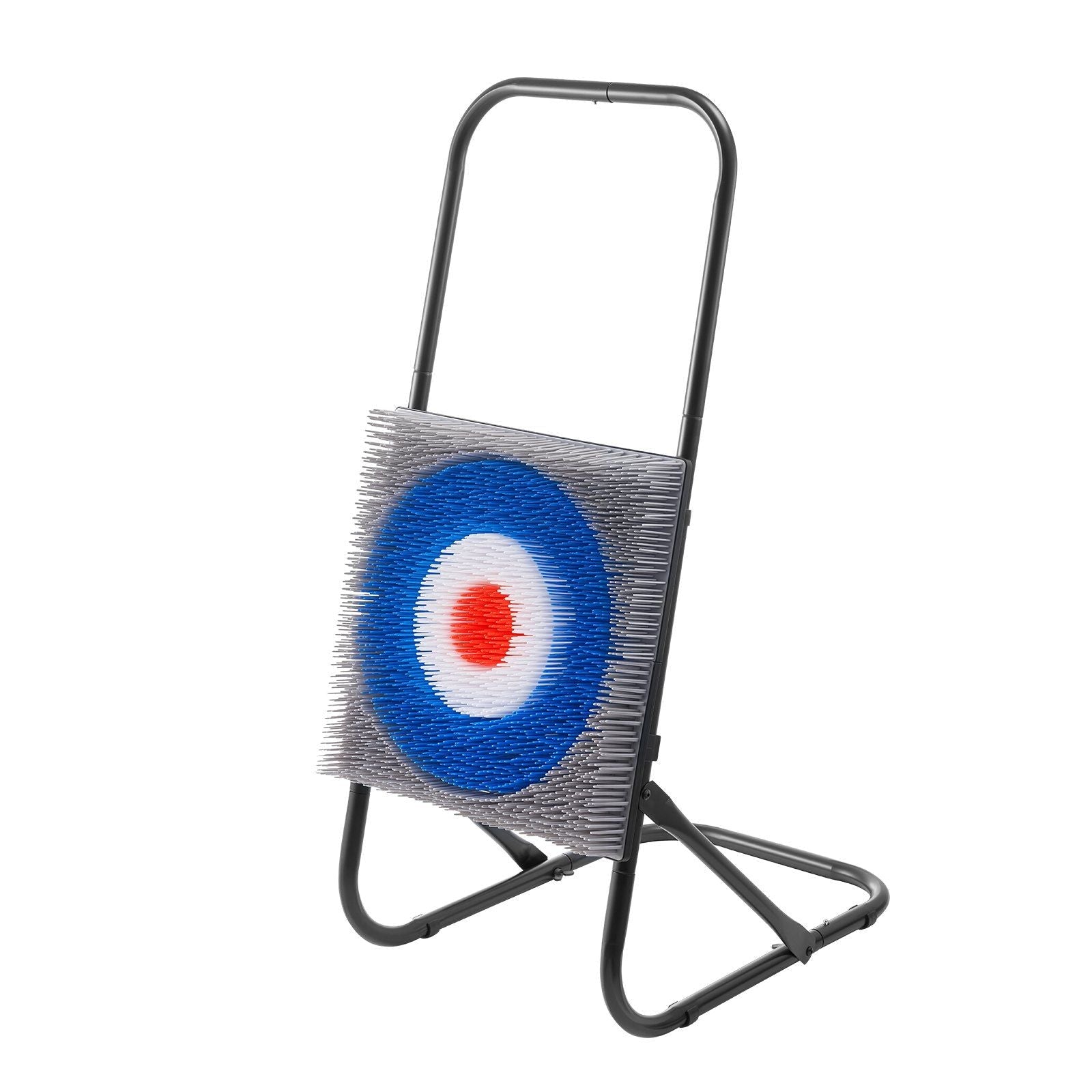 Axe Throwing Game Plastic Bristle Target with 8 Throwing Axes Set Steel Frame