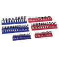 Magnetic Socket Organizer Set 6PCS Socket Trays Blue & Red for Metric SAE