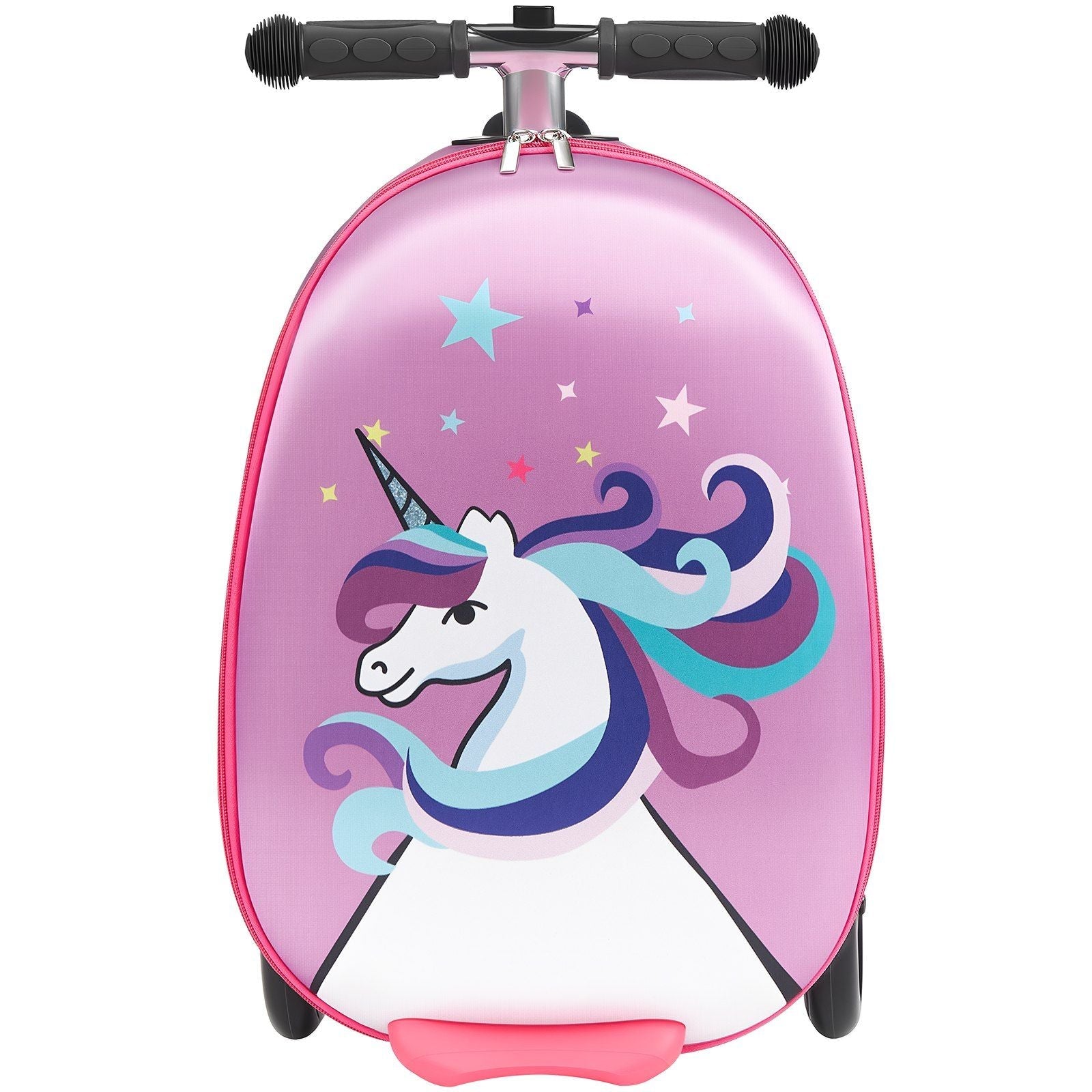 Ride-on Luggage 20-inch Kids Scooter Suitcase with Flash Wheels Purple