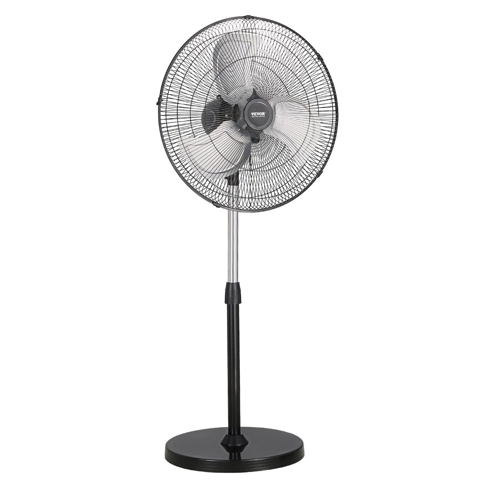 20" Industrial Pedestal Fan 3-Speed Oscillating Fan with Adjustable Height