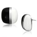 TK898 - High polished (no plating) Stainless Steel Earrings with Epoxy in Multi Color