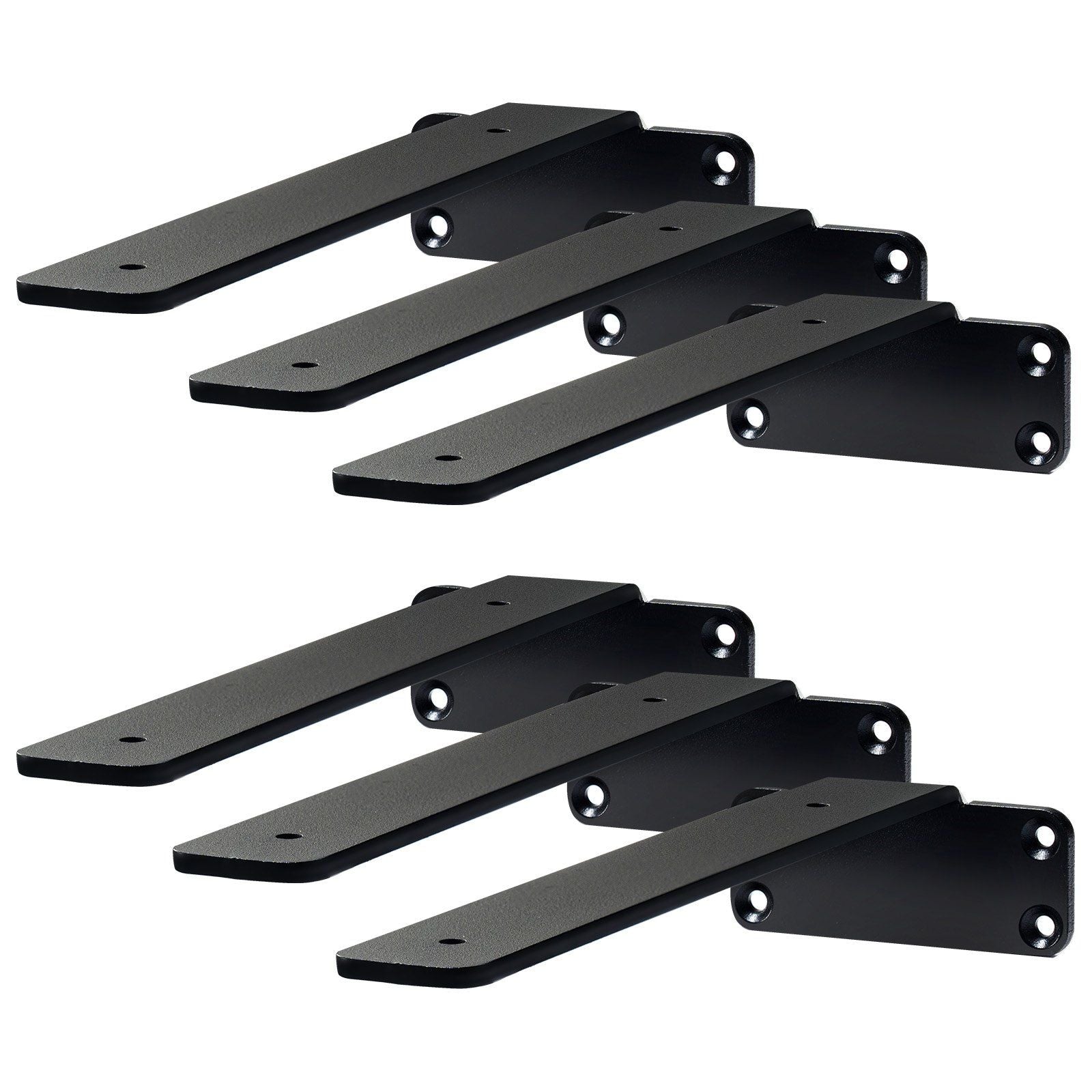Shelf Bracket, 8'L x 4'W x 1.6'H 6 Pcs, Heavy Duty Floating Shelf Brackets, Brackets for Shelves, 5mm Thick Matte Black L Shelf Bracket,Steel Shelving Brackets with 160 lbs Load Capacity