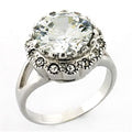 LOA638 - Rhodium 925 Sterling Silver Ring with AAA Grade CZ in Clear