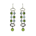 LOAS1334 - Rhodium 925 Sterling Silver Earrings with AAA Grade CZ in Peridot