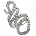 LOA1014 - Rhodium Brass Ring with AAA Grade CZ in Clear