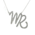 SNK03 - Silver Brass Chain Pendant with Top Grade Crystal in Clear